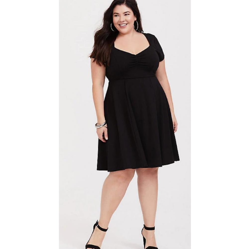 TORRID NWT Black Ponte Sweetheart Skater Dress